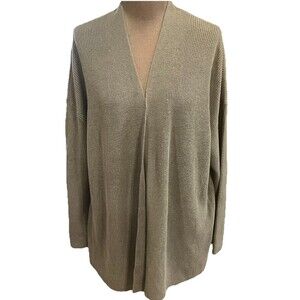 J. Jill Women's Open Front Cardigan XL Green Long Sleeve